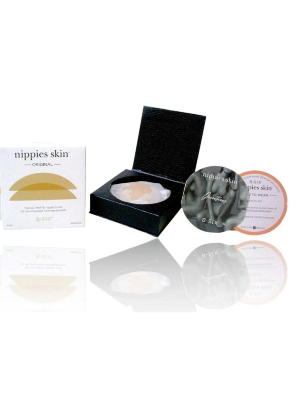(2-Pair) Nippies Skin B-Six Original Nipple Cover Lift SZ 1 S/M (3”) A-C Cup New